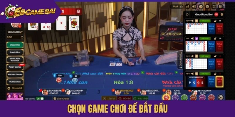 Chọn game chơi để bắt đầu