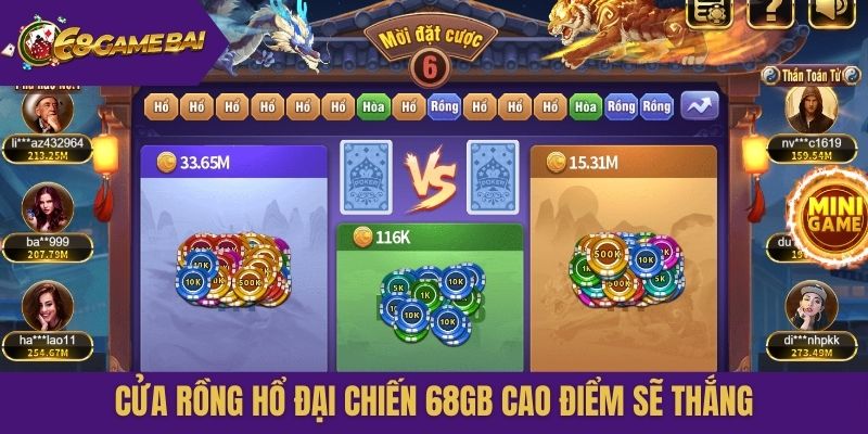 Cửa Rồng hổ đại chiến 68gb cao điểm sẽ thắng