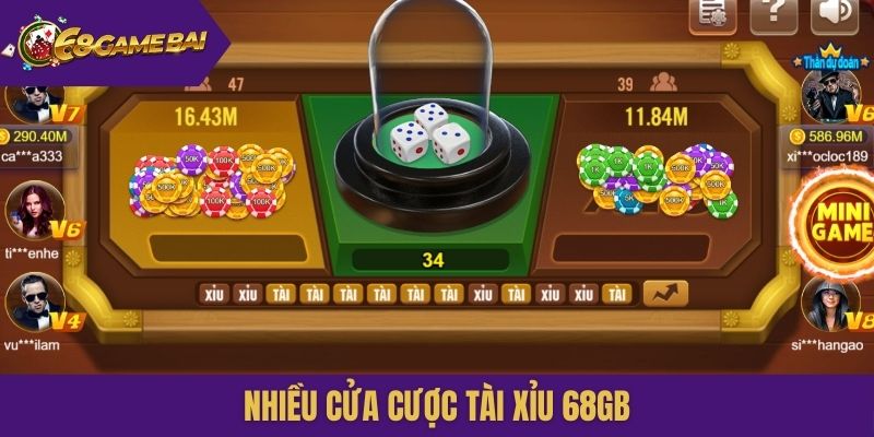 Nhiều cửa cược Tài xỉu 68gb