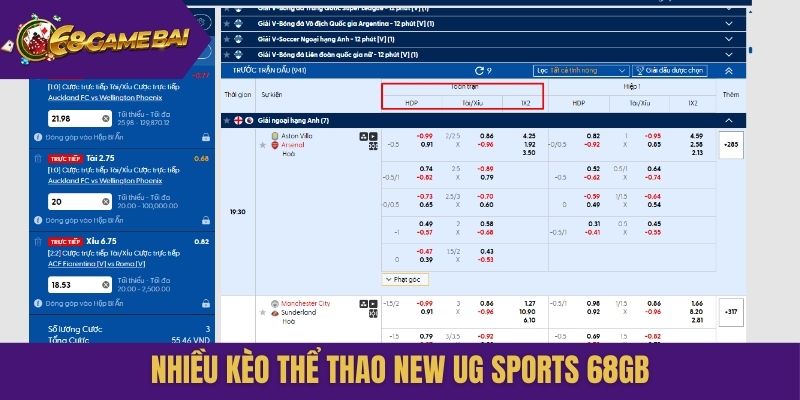 Nhiều kèo thể thao New UG Sports 68gb