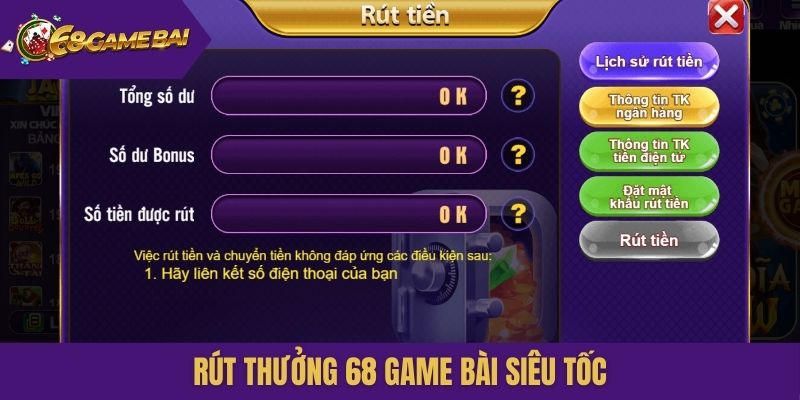 Rút thưởng 68 Game Bài siêu tốc