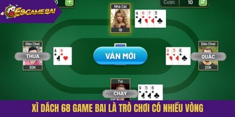 Xì dách 68 Game Bai là trò chơi có nhiều vòng